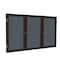 Ghent Enclosed Bulletin Board, 3 Door, Fabric, Walnut Frame, 3 ft H x 6 ft W, Gray PN33672F-91 - alternate 1